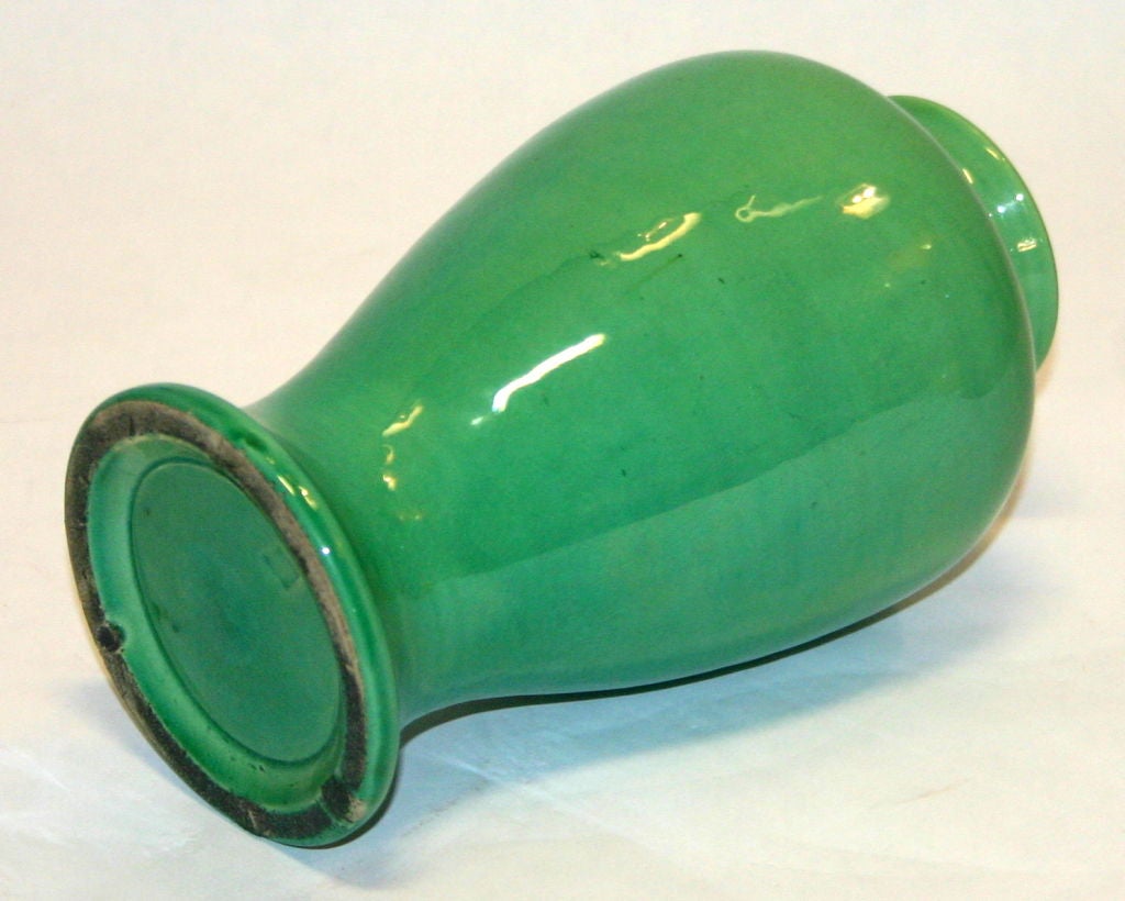 Awaji Pottery Sea Green Vase In Excellent Condition For Sale In Wilton, CT