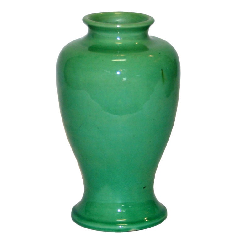 Awaji Pottery Sea Green Vase For Sale