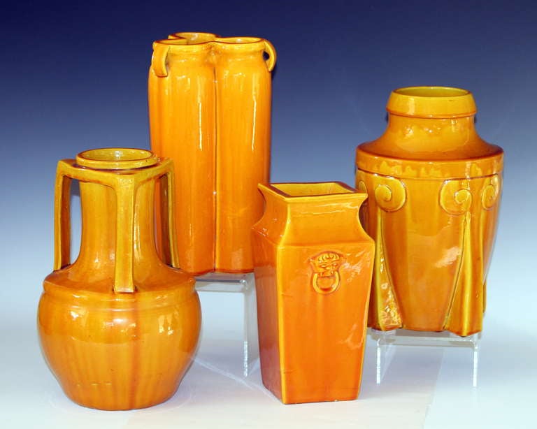 Awaji Triple Form Yellow Vase 2