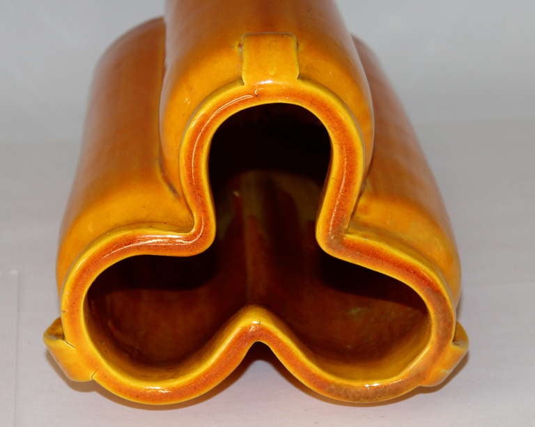 Awaji Triple Form Yellow Vase 1