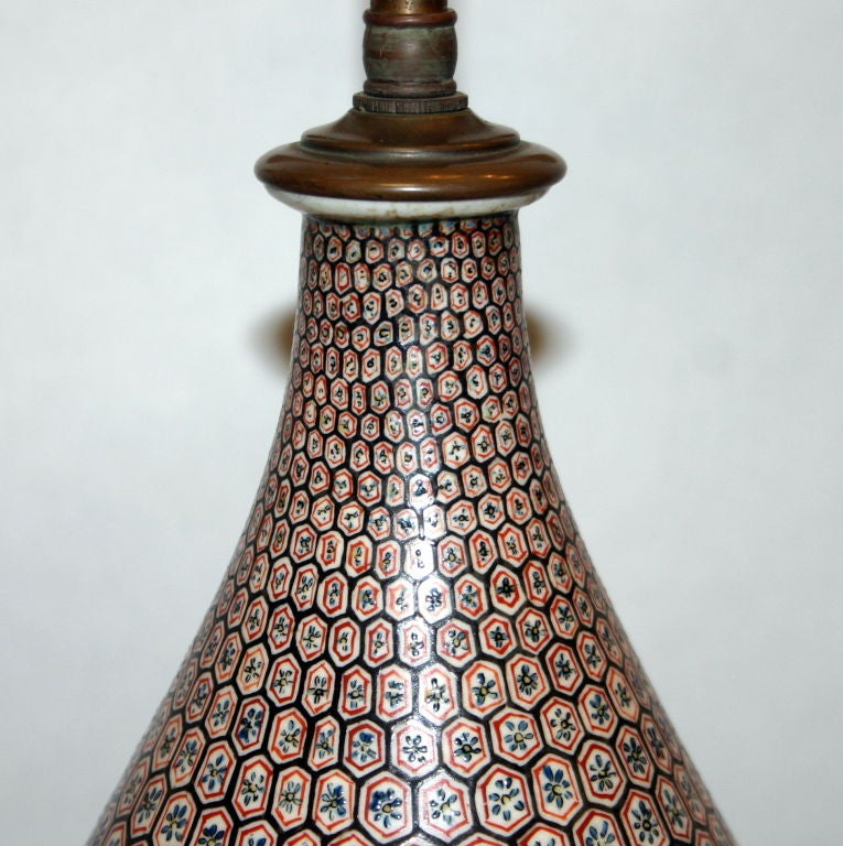 Pair Antique Kutani Lamps 3