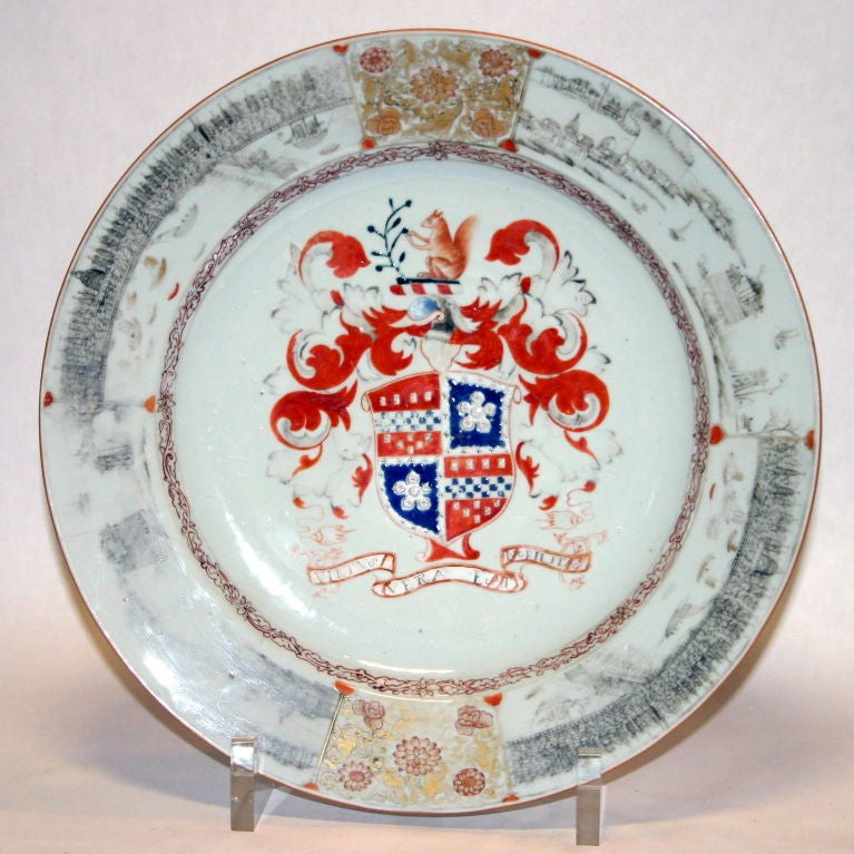 Hand-Crafted Chinese Export Armorial Charger from Lee of Coton Service