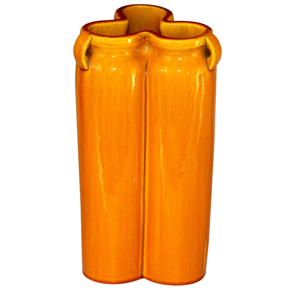 Awaji Triple Form Yellow Vase