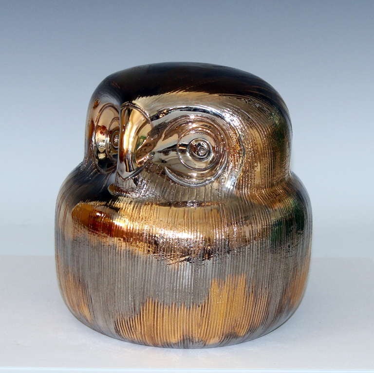 Modern Vintage Bitossi for Raymor Carved Owl Figure