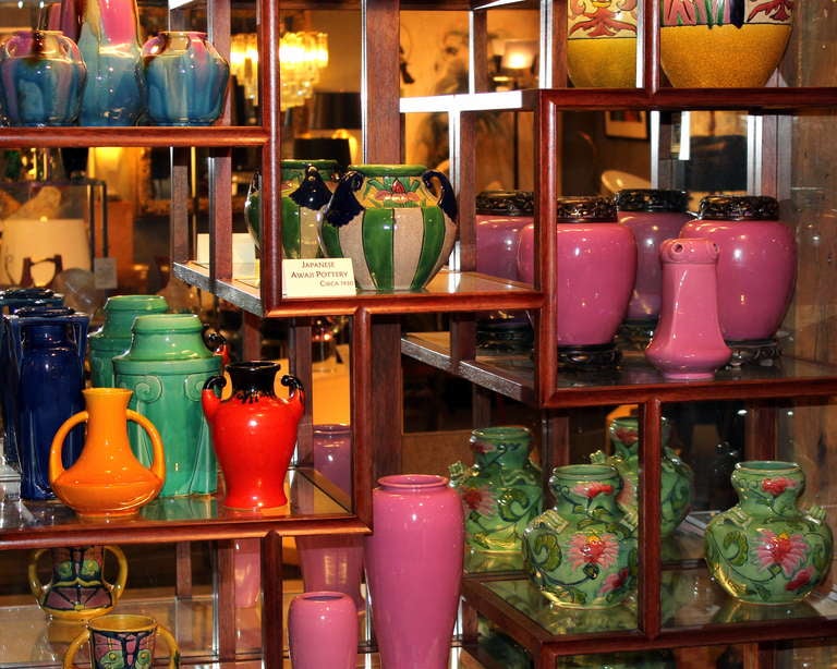Awaji Pottery Pink Flambe Vase 1