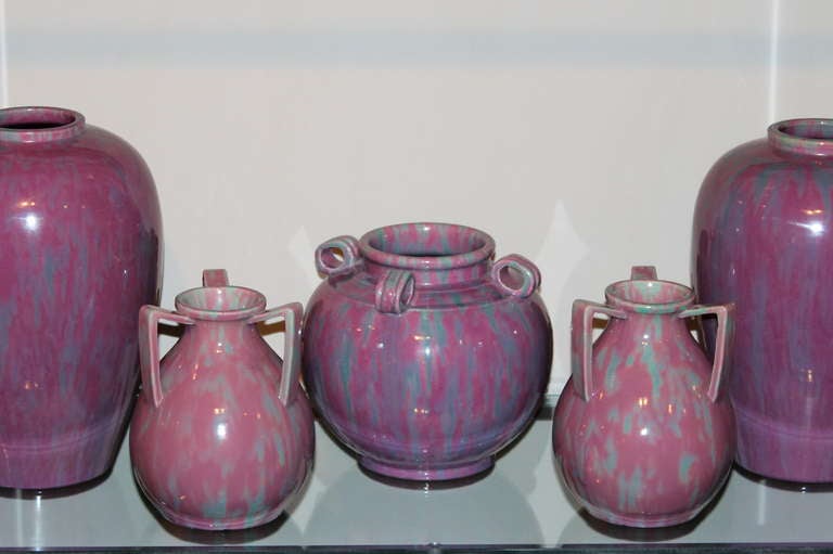 Awaji Pottery Pink Flambe Vase 2