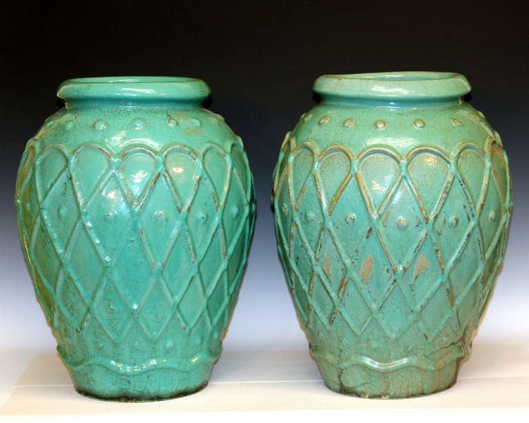 Art Deco Pair of Galloway Terracotta Company Urns