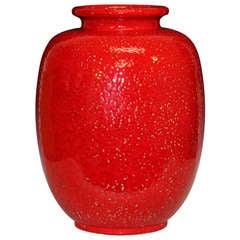 Massive Richard Uhlemeyer Atomic Red West German Modernist Vase