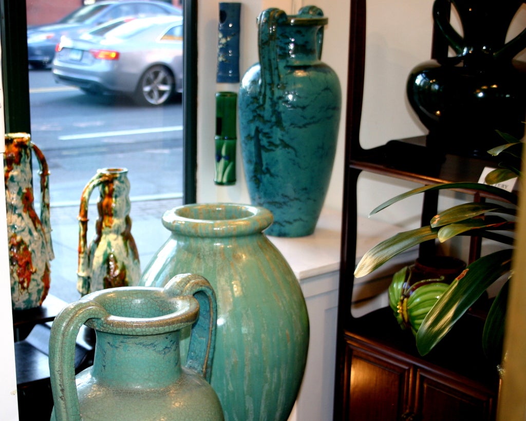Large Pair Antique Galloway Urns Vases 6