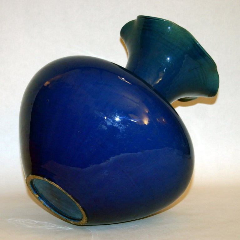 Large Blue Awaji Vase For Sale at 1stdibs