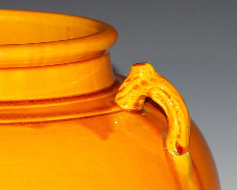 Amber Yellow Awaji Pottery Vase 1