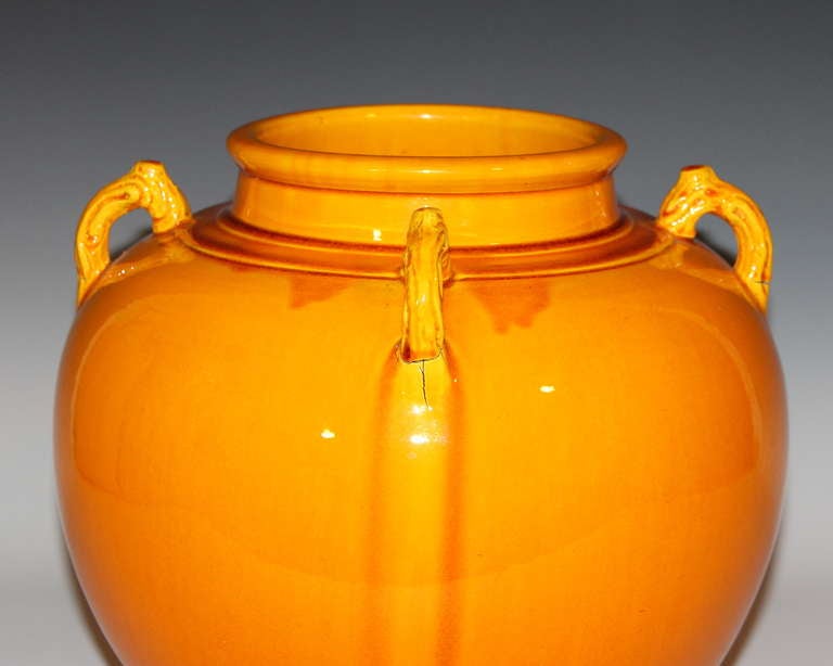 Amber Yellow Awaji Pottery Vase 2