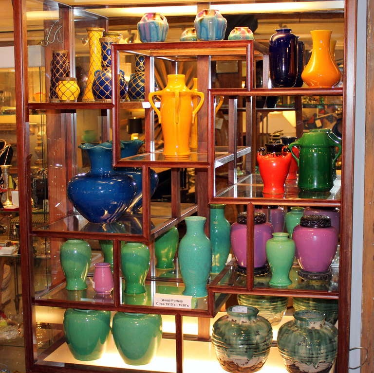 Amber Yellow Awaji Pottery Vase 4