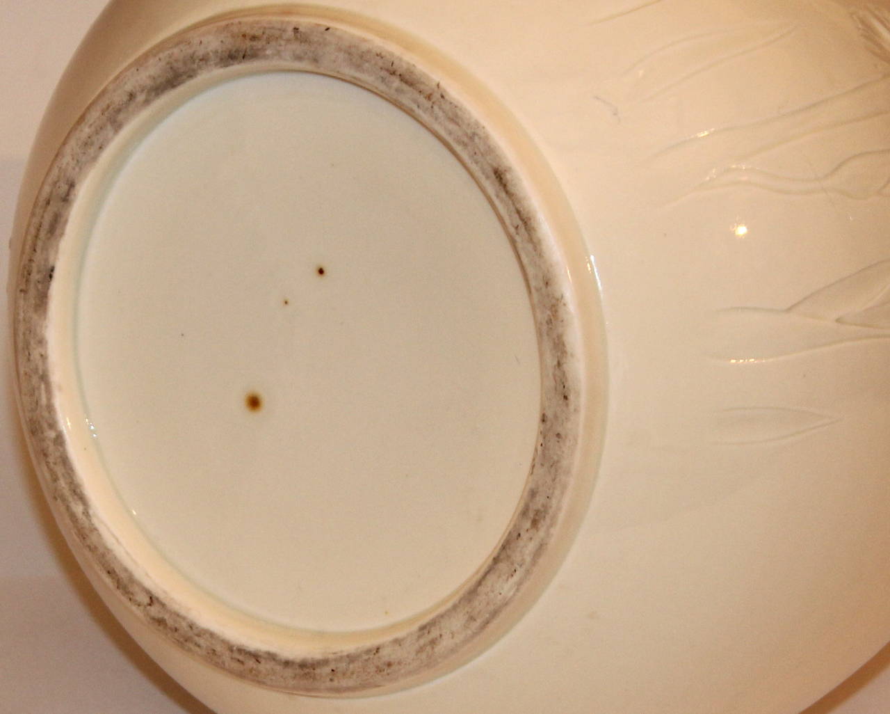 Antique Japanese Carved Studio Blanc de Chine Porcelain Vase 1