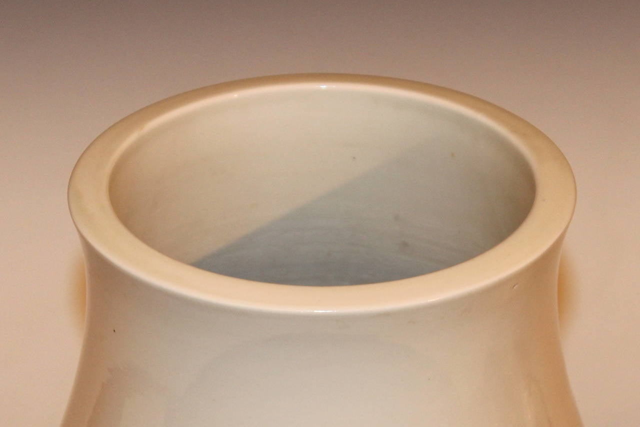 Antique Japanese Carved Studio Blanc de Chine Porcelain Vase 3