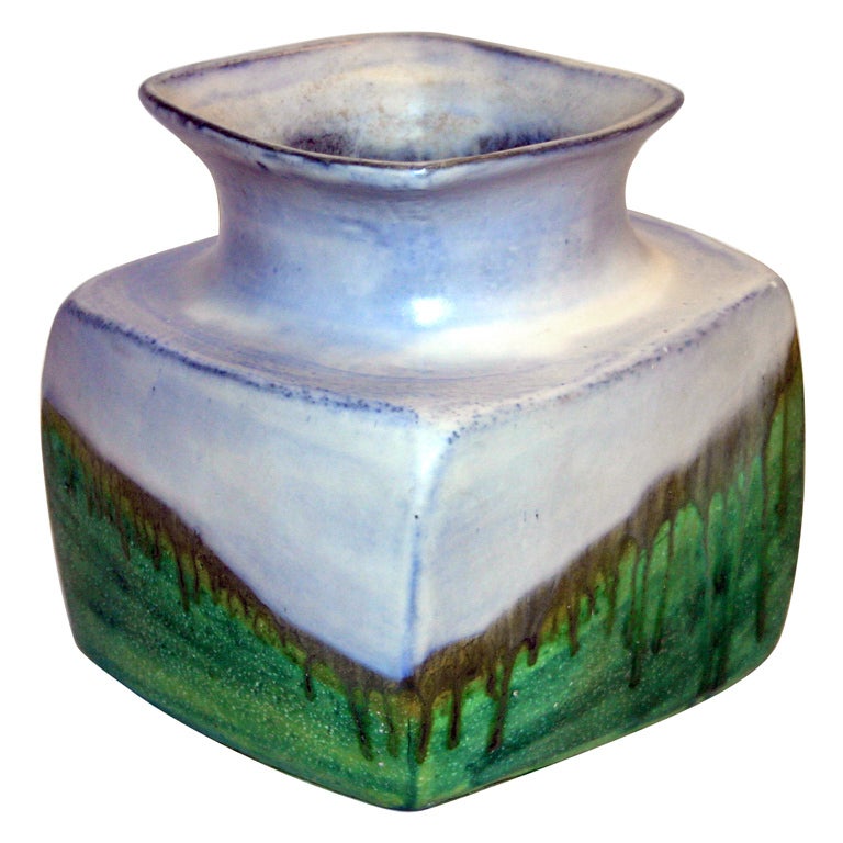 Large Fantoni Square Vase at 1stdibs