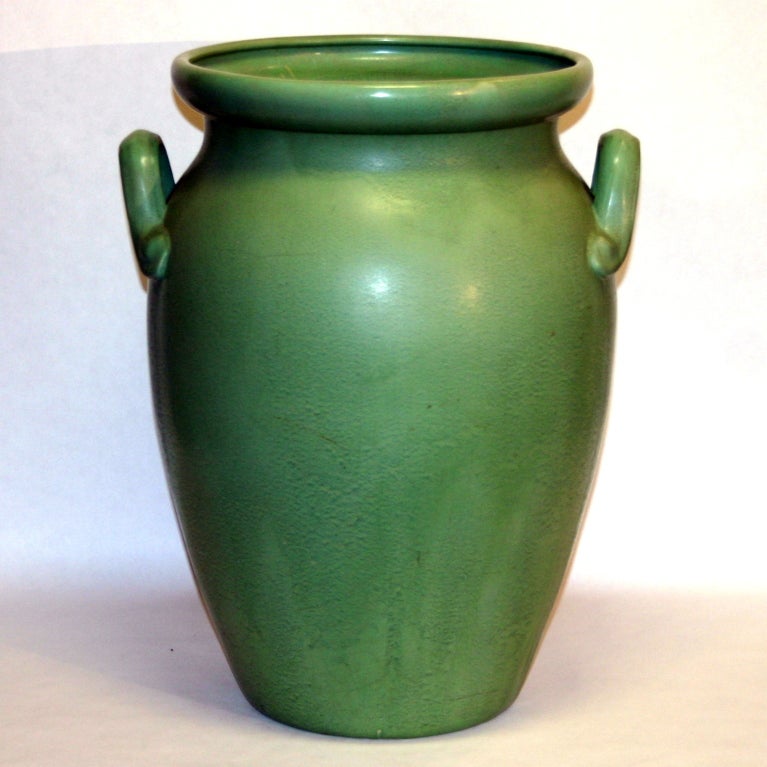 Arts and Crafts Huge Stangl Vase Rutile Green Glaze