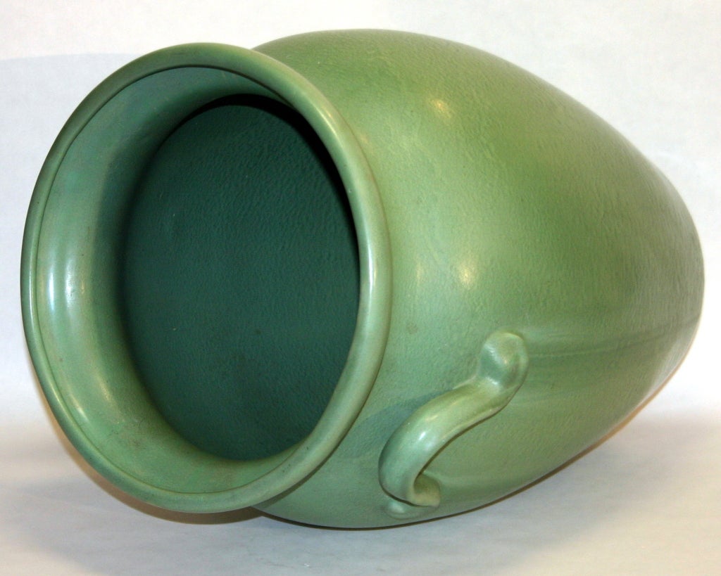 20th Century Huge Stangl Vase Rutile Green Glaze