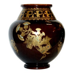 Large Antique French Sarreguemines Vase
