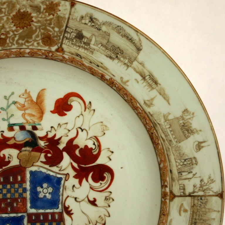 Large Chinese Export Armorial Charger from Lee of Coton Service 1