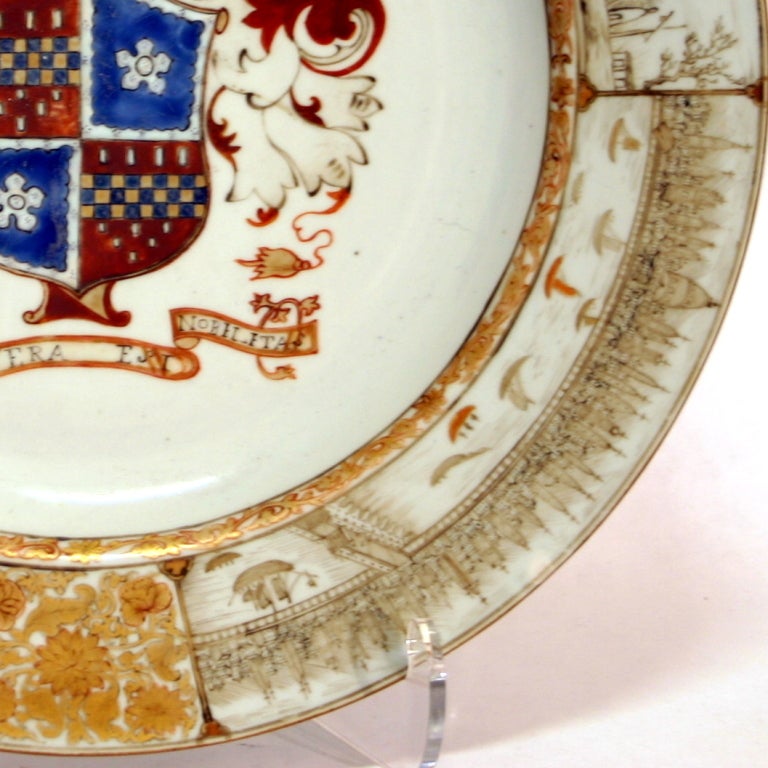 Large Chinese Export Armorial Charger from Lee of Coton Service 2