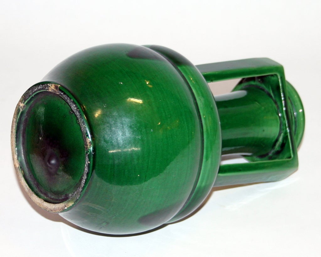 20th Century Awaji Buttress Handle Vase