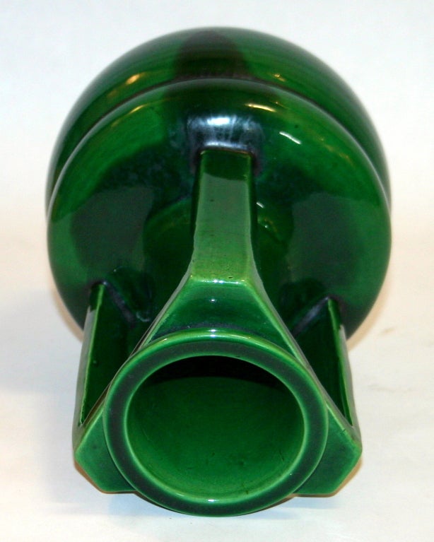 Pottery Awaji Buttress Handle Vase