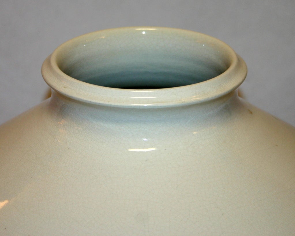 Large Modernist Crackle Glaze Studio Vase 2