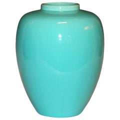 Vintage Awaji Ginger Jar in Sky Blue Glaze