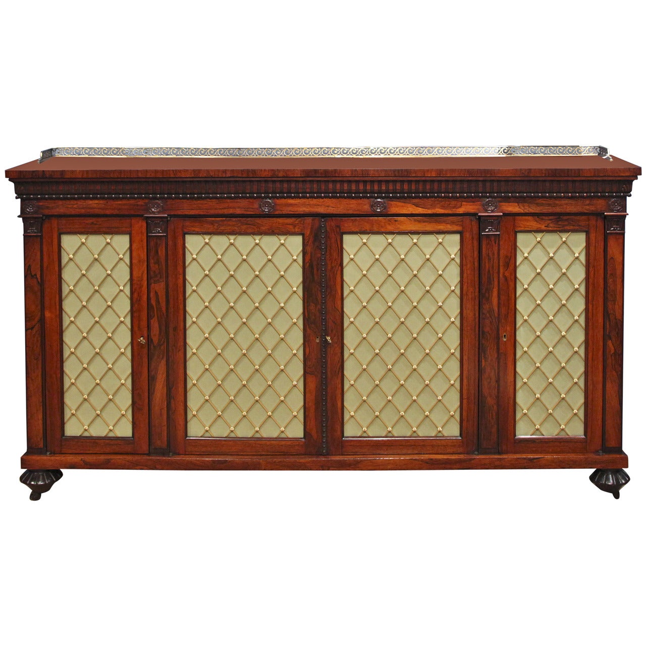 Antique William IV Figured Rosewood Credenza, English, circa 1815-1830