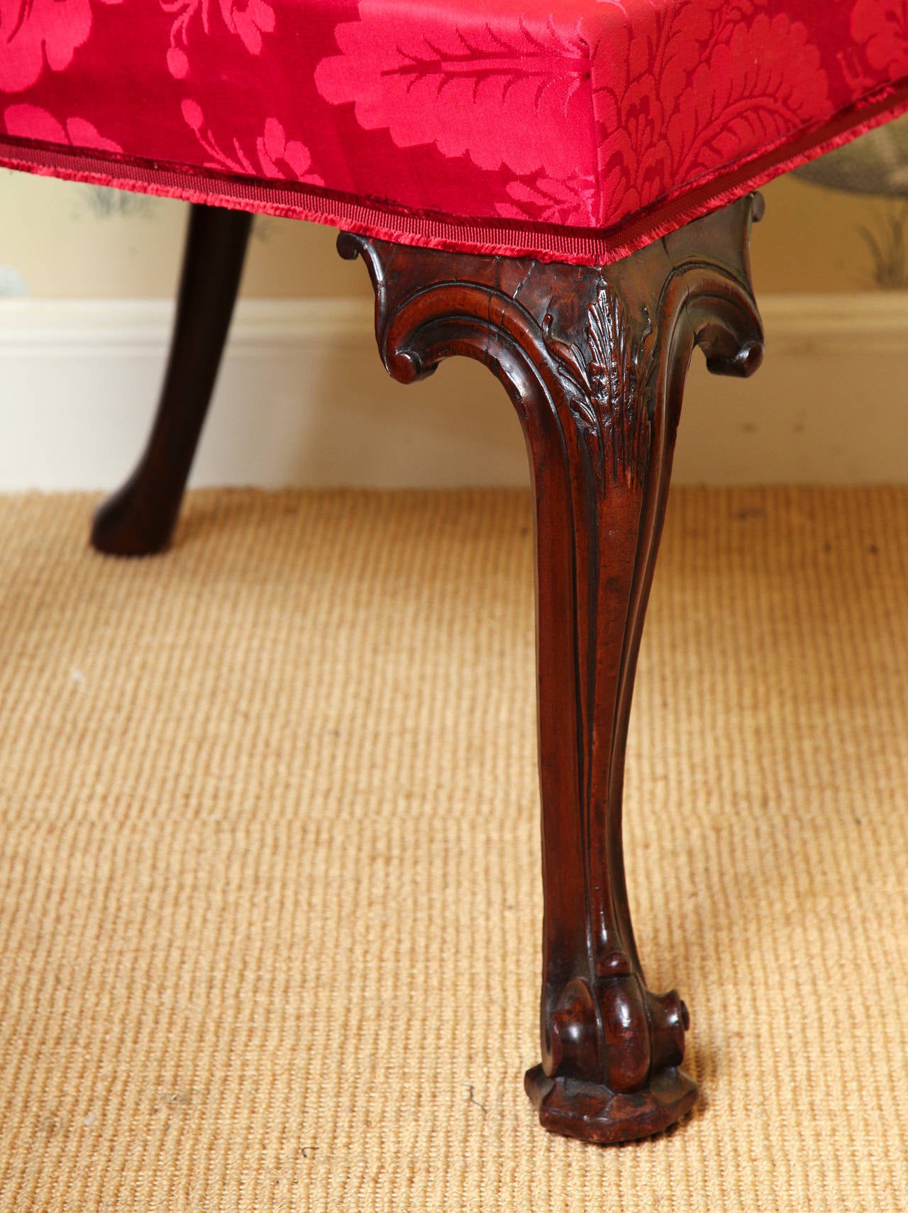 Pair of Antique Irish Chippendale Carved Mahogany Game Chairs, Irish, circa 1770 For Sale 3