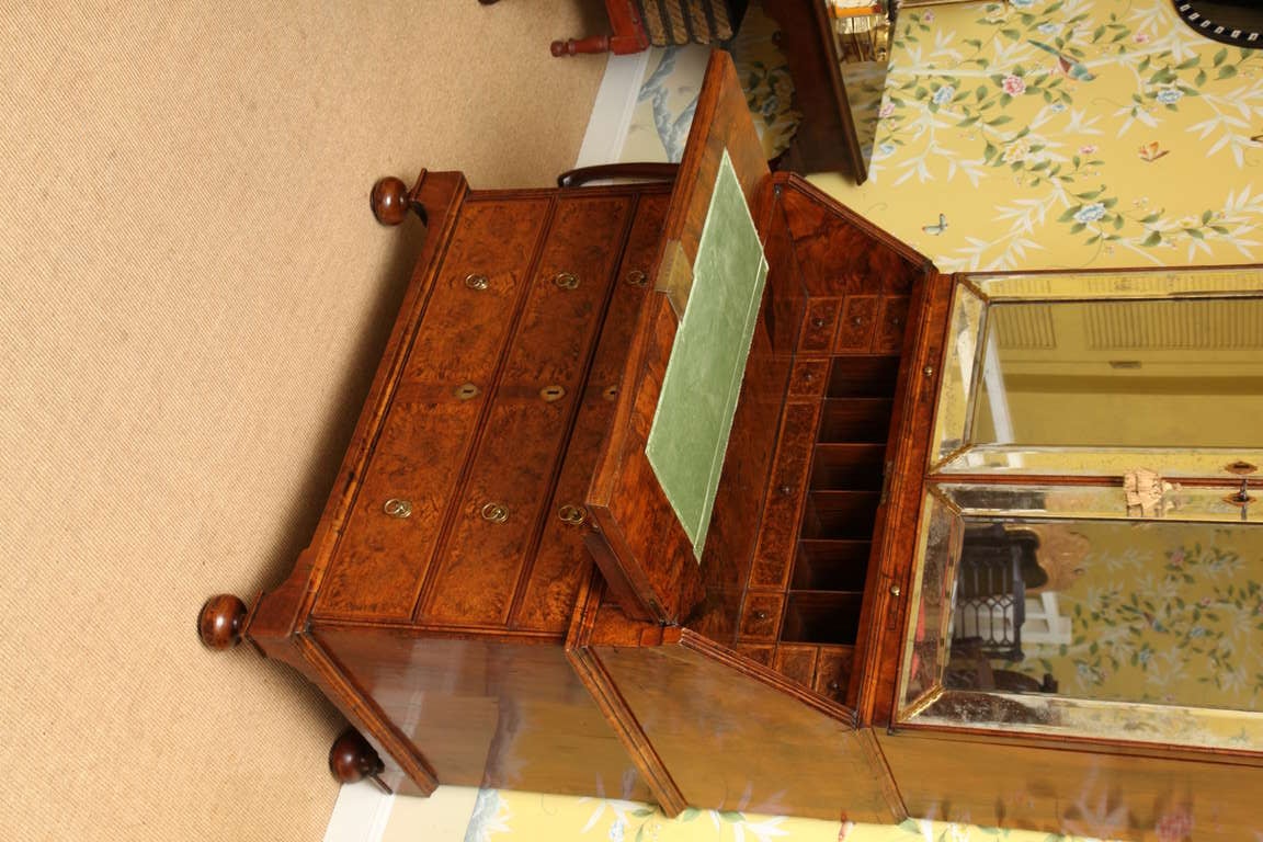 The Walton Hall Queen Anne Burl Walnut Secretary Bookcase, English, circa 1705 For Sale 1