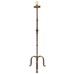 Baroque Wrought Iron Torchiere Mounted as a Floor Lamp, circa 1690