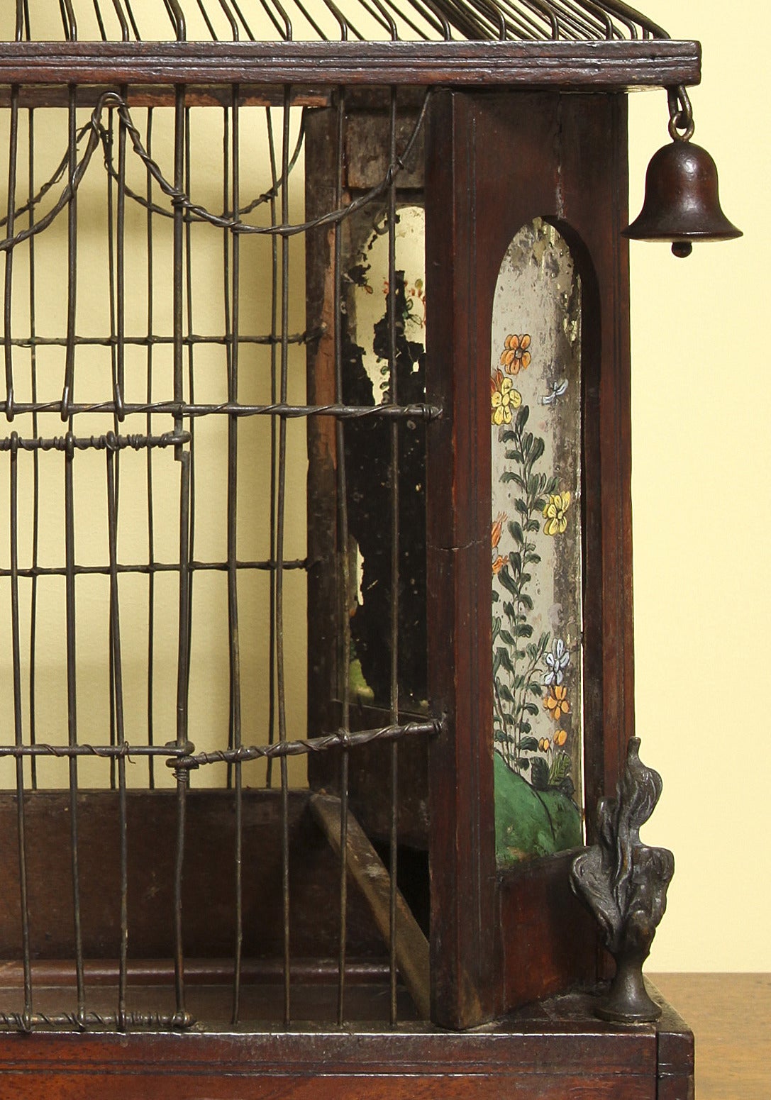 Regency Chinoiserie Pagoda Form Brass and Mahogany Birdcage, English, circa 1820 In Excellent Condition In New York, NY