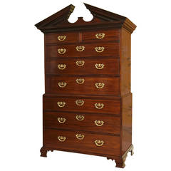 Chippendale Period Mahogany Diminutive Chest on Chest, English, circa 1755