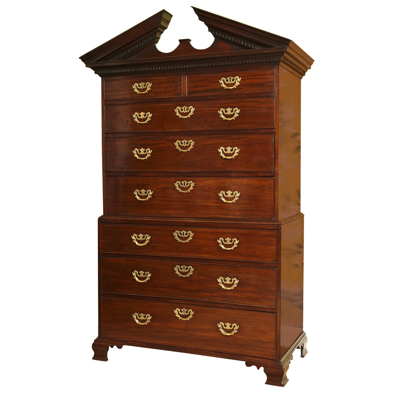 Chippendale Period Mahogany Diminutive Chest on Chest, English, circa 1755 For Sale