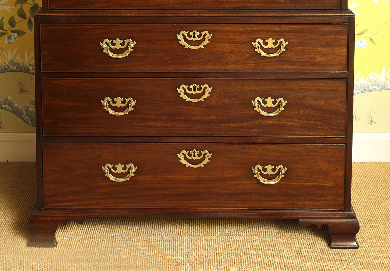 Chippendale Period Mahogany Diminutive Chest on Chest, English, circa 1755 For Sale 2
