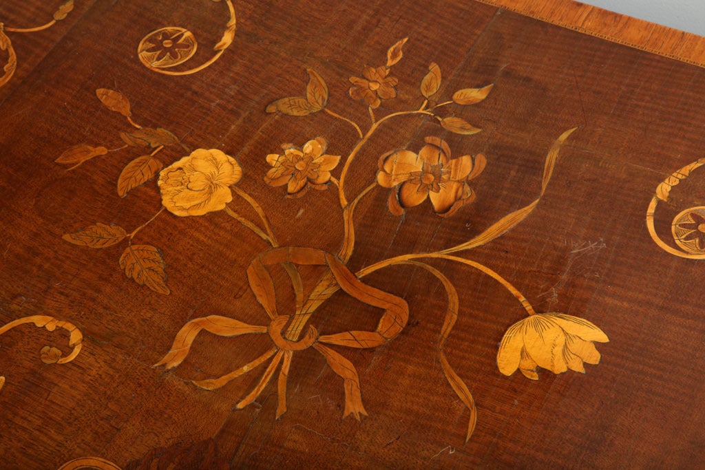 18th Century and Earlier Antique pair  George III inlaid demi-lune console tables c.1785