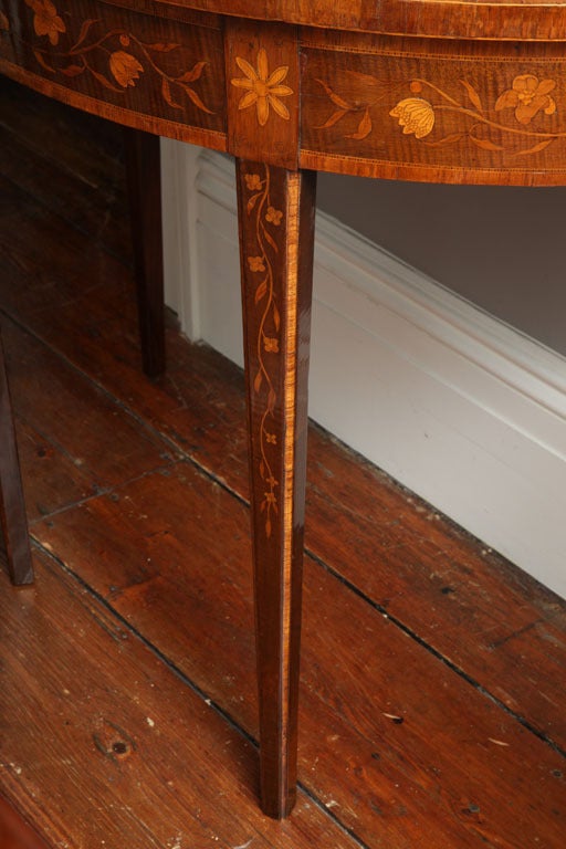 Antique pair  George III inlaid demi-lune console tables c.1785 5