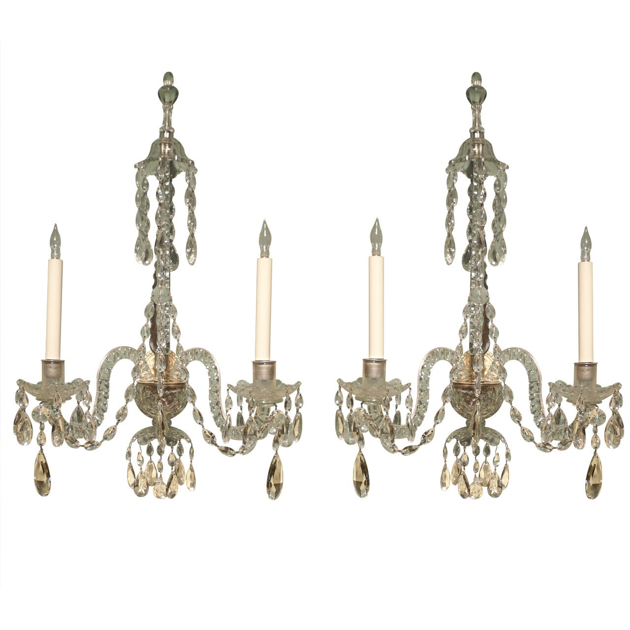 Very Fine Set of Four George III Period Crystal Wall Lights c.1770