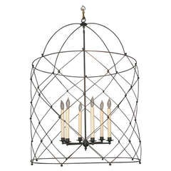 Fine Custom Made Bird Cage Lantern in Bamboo Iron with Six Lights