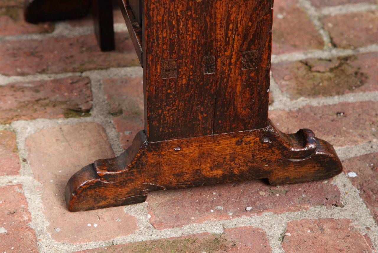 Mid-17th Century Diminutive Charles II Solid Oak Gate-Leg Table, English, circa 1660 For Sale