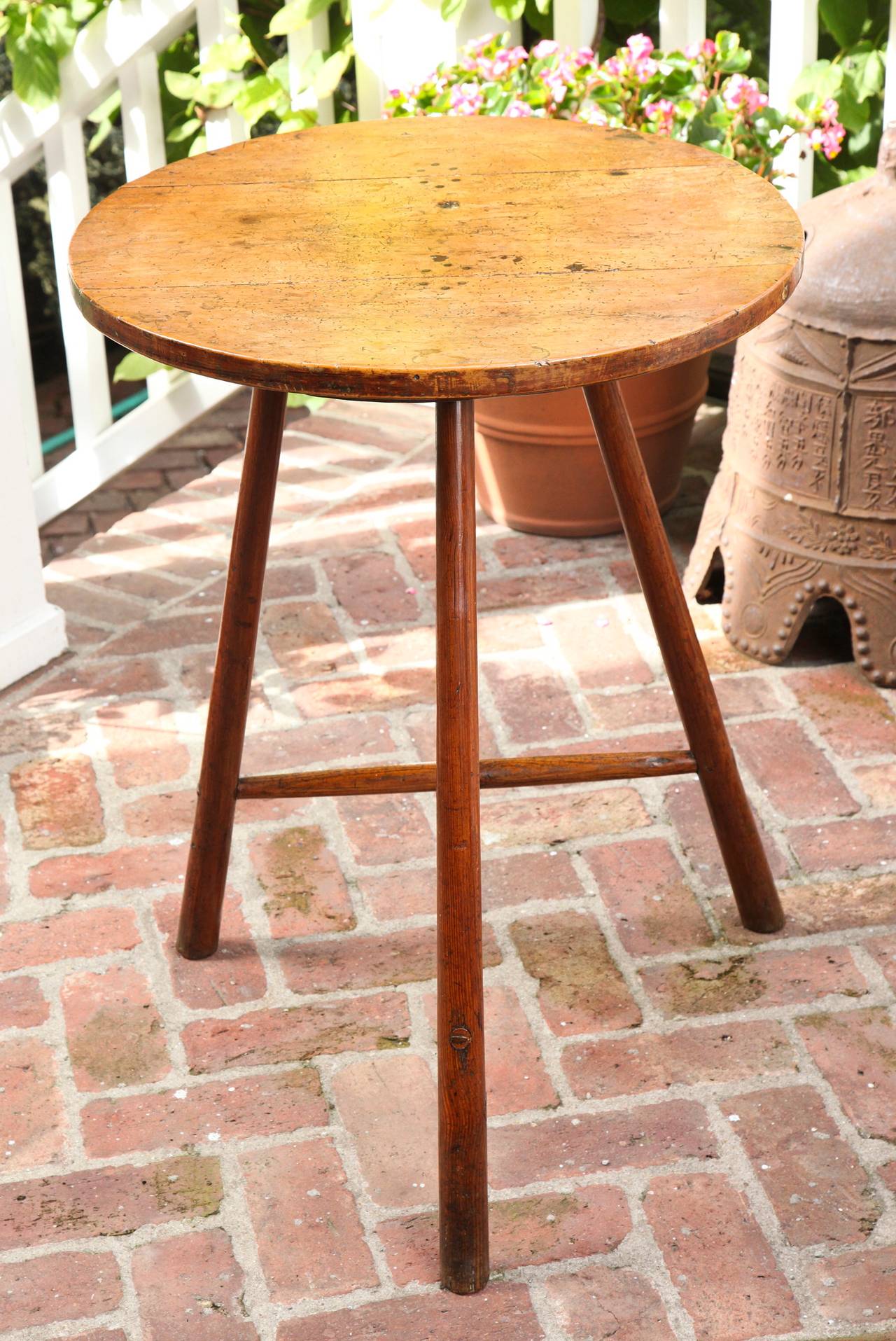 Country Circular Maple/Ash Cheese Board Table, English or Welsh, circa 1750 In Stock For Sale