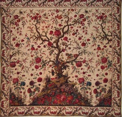 Antique Early 19th century Italian printed cotton mezzaro (bed cover).