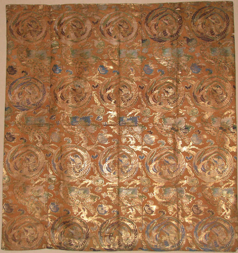 Late - 19th Century (Meiji) Japanese Silk Brocade Temple Hanging