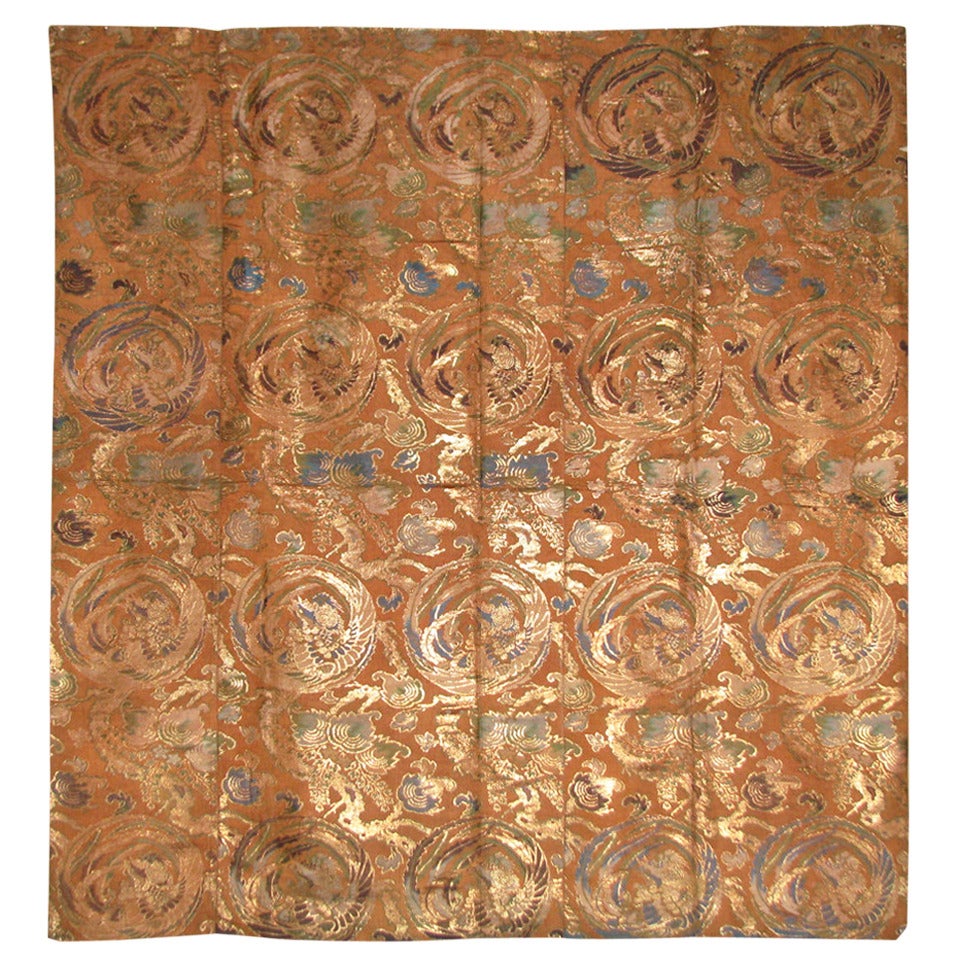 Late - 19th Century (Meiji) Japanese Silk Brocade Temple Hanging