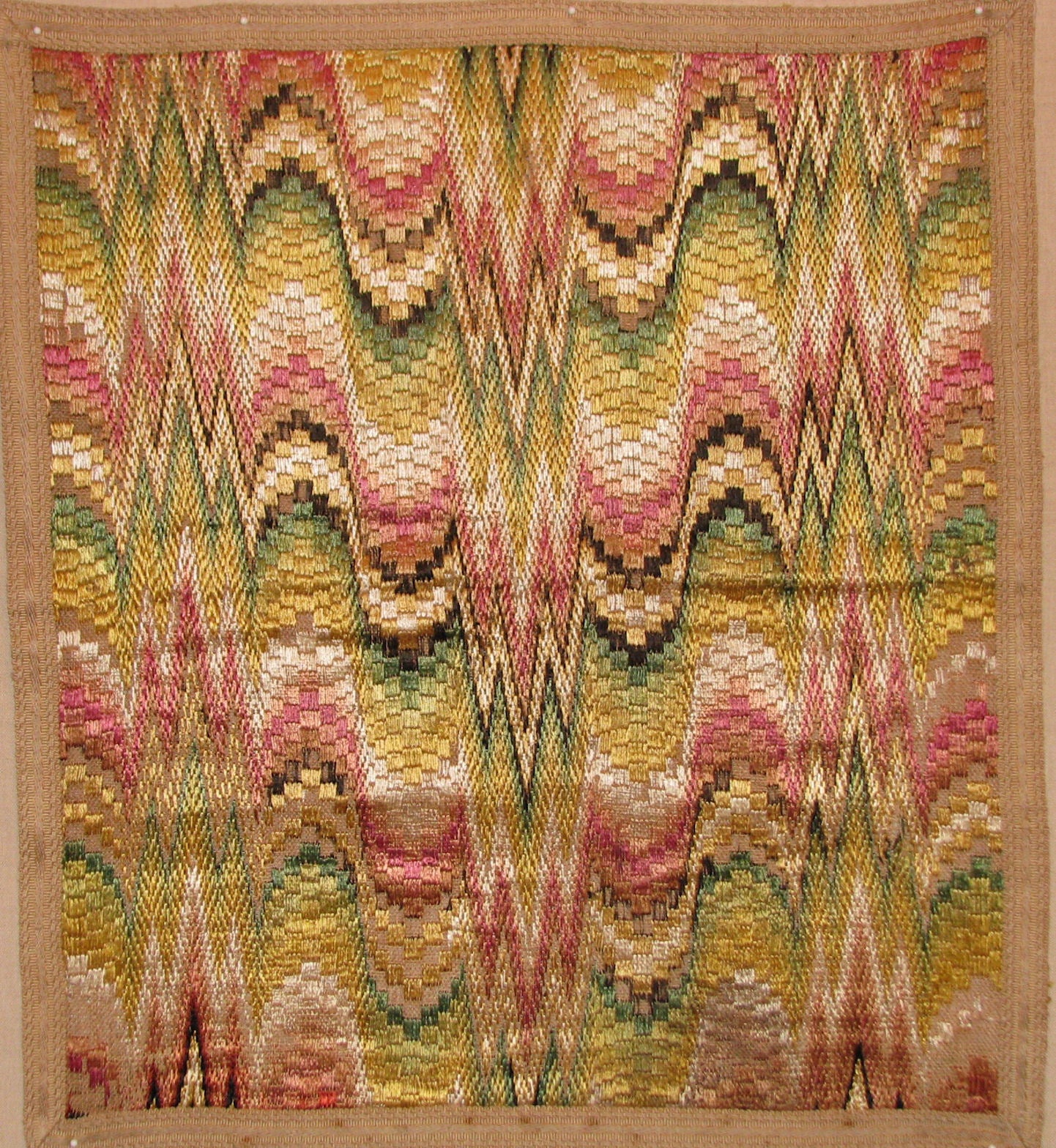 Late 17th or Early 18th Century Italian or French Silk Bargello Panel