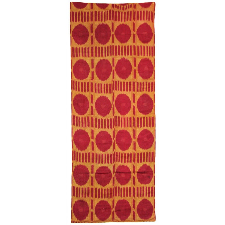 A late 19th/early 20th century silk ikat from Uzbekistan For Sale
