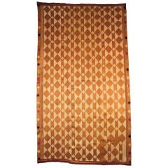Antique India silk floss embroidery on cotton phulkari (shawl)