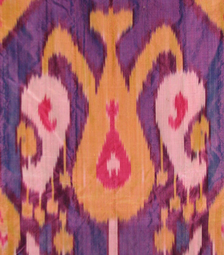 Early 20th Century Silk Ikat Panel, Uzbekistan In Excellent Condition For Sale In Sausalito, CA